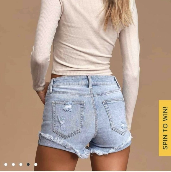 Trail Blazer Light Wash Distressed Denim Cutoff Shorts - Size small - Picture 2 of 4